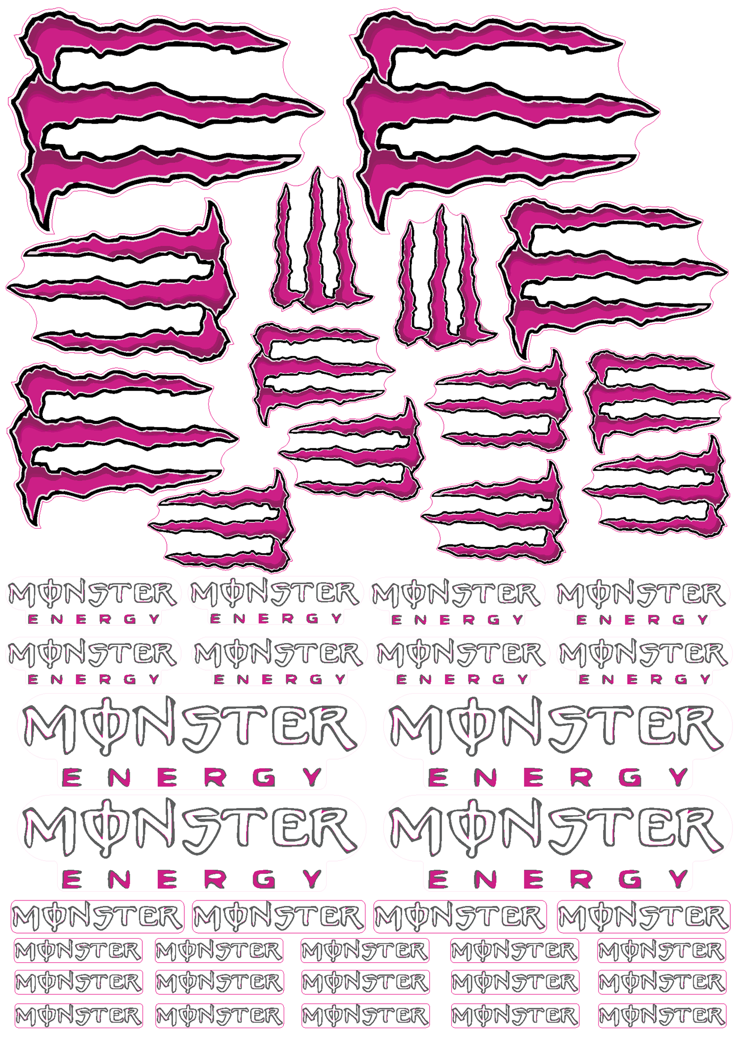 A4 Klebersatz Monster Energy Pink- RC-RaceArena auf 550 m2 die