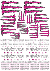 Bild von A4 Klebersatz Monster Energy Pink